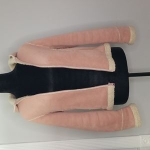 Pink Old Navy sherpa lined coat with hoodie size S